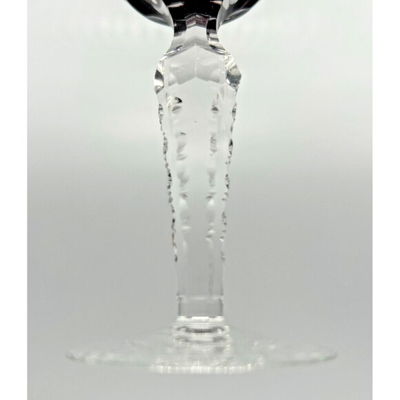 VINTAGE Lausitzer Amethyst Cordial Glass LA16 - Continuous Cut Foot - Crystal - Picture 7 of 9